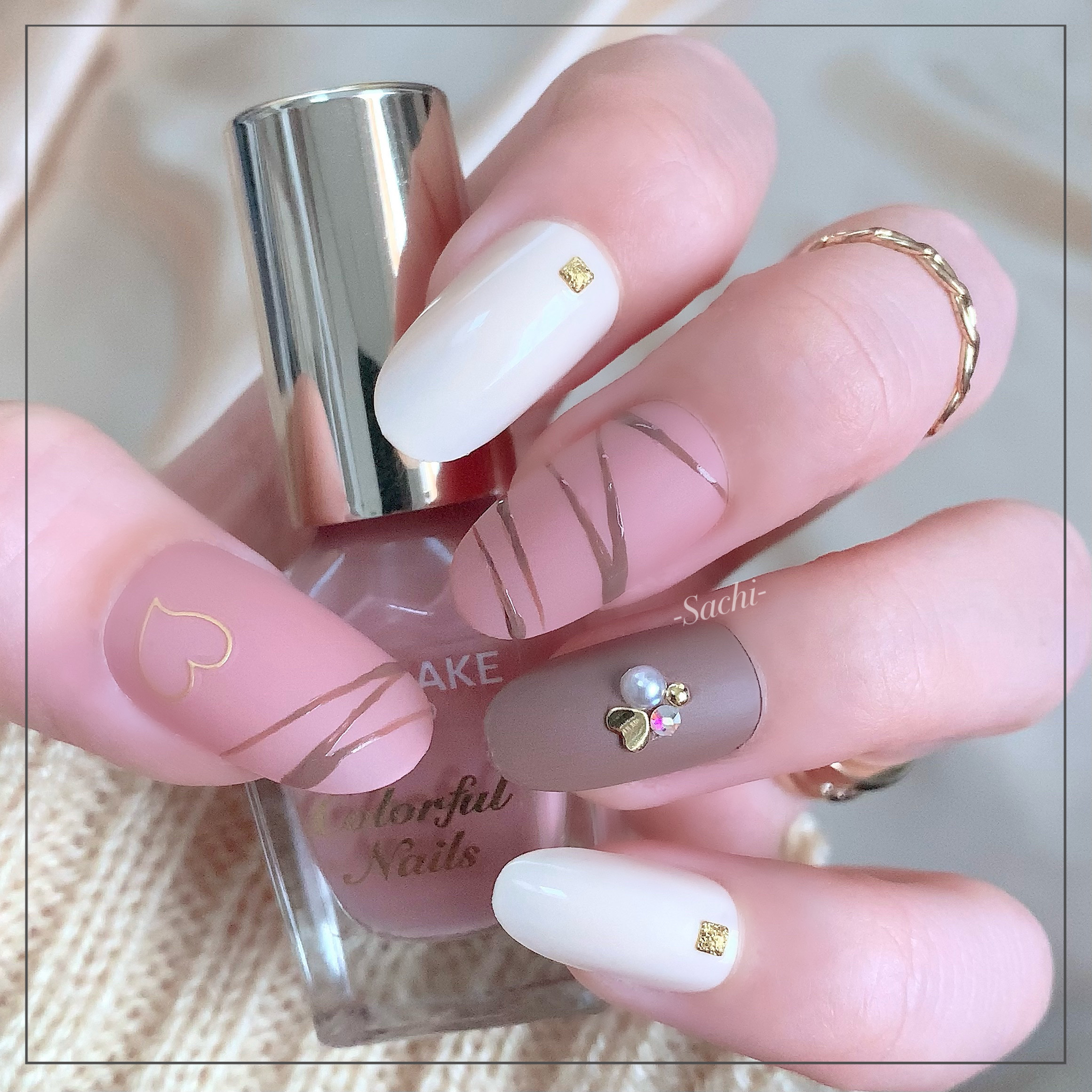 #セルフネイル,#チョコレートネイル,#冬ネイル,#バレンタインネイル,#簡単ネイル,#プチプラネイルのネイルデザイン