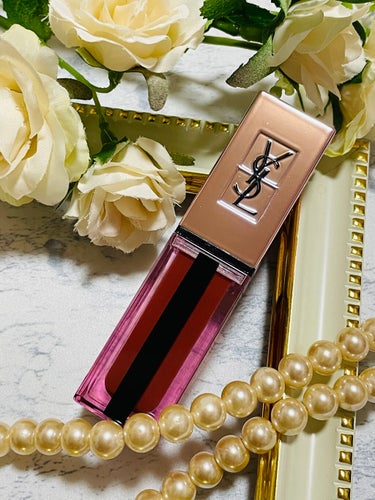 ルージュ ピュールクチュール ヴェルニ ウォーターグロウ No.202 インサージェント レッド/YVES SAINT LAURENT BEAUTE/口紅を使ったクチコミ（1枚目）