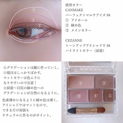 パーフェクトマルチアイズ/キャンメイク/アイシャドウパレットを使ったクチコミ(4枚目)