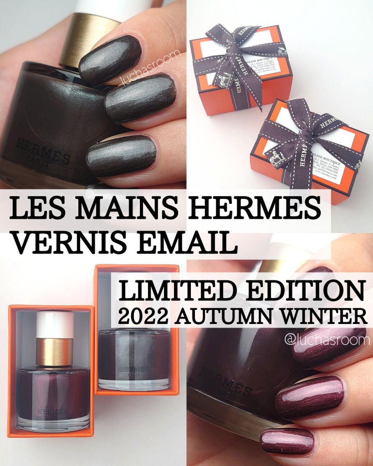 HERMES レ マン エルメス ヴェルニ エマイユ ネイルカラー 3本セット レ マン エルメス ヴェルニ エマイユ 90 ヴィオレ・マンガニーズ