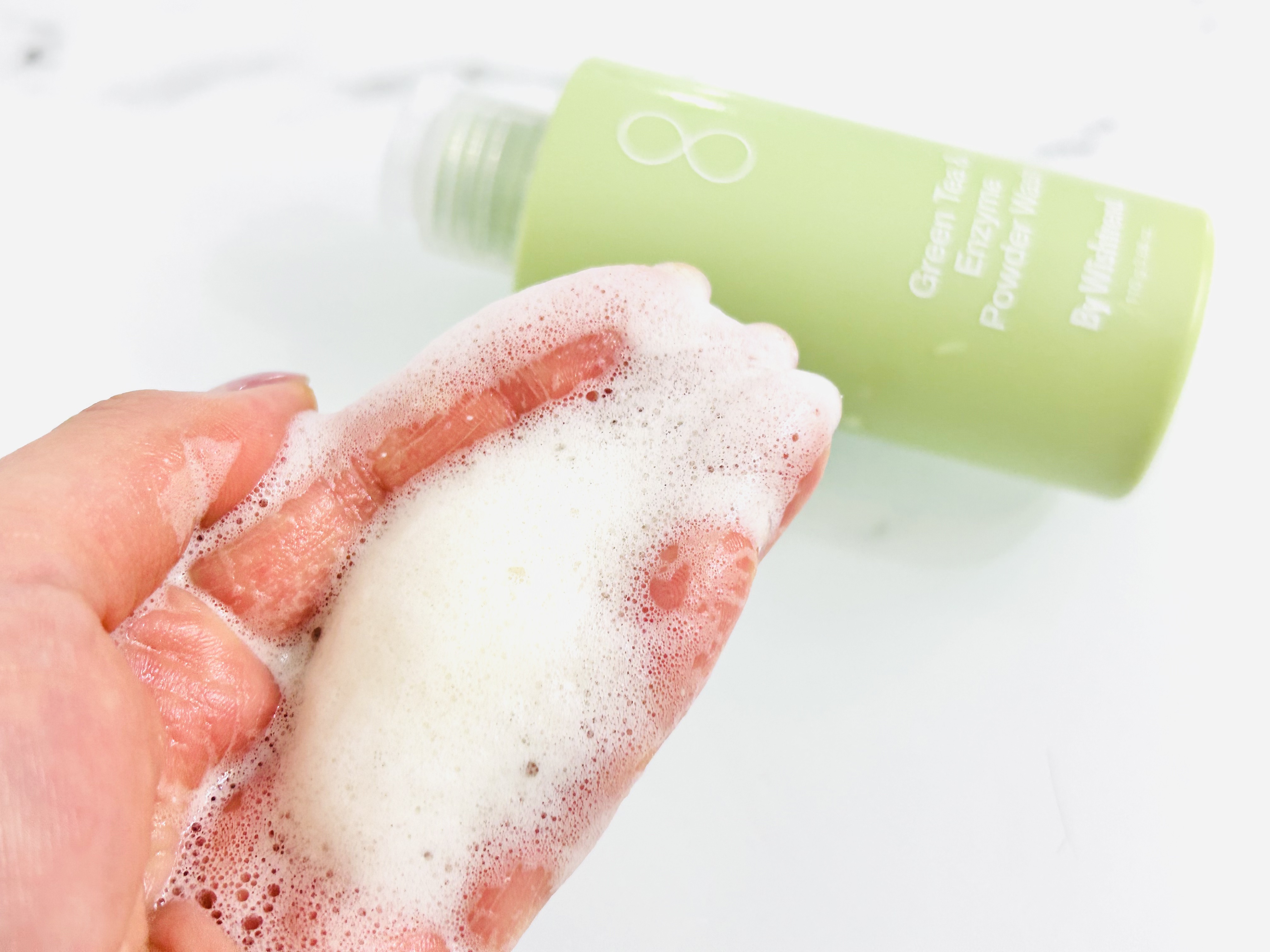 グリーンティー&エンザイムパウダーウォッシュ/By Wishtrend/洗顔パウダーを使ったクチコミ（3枚目）