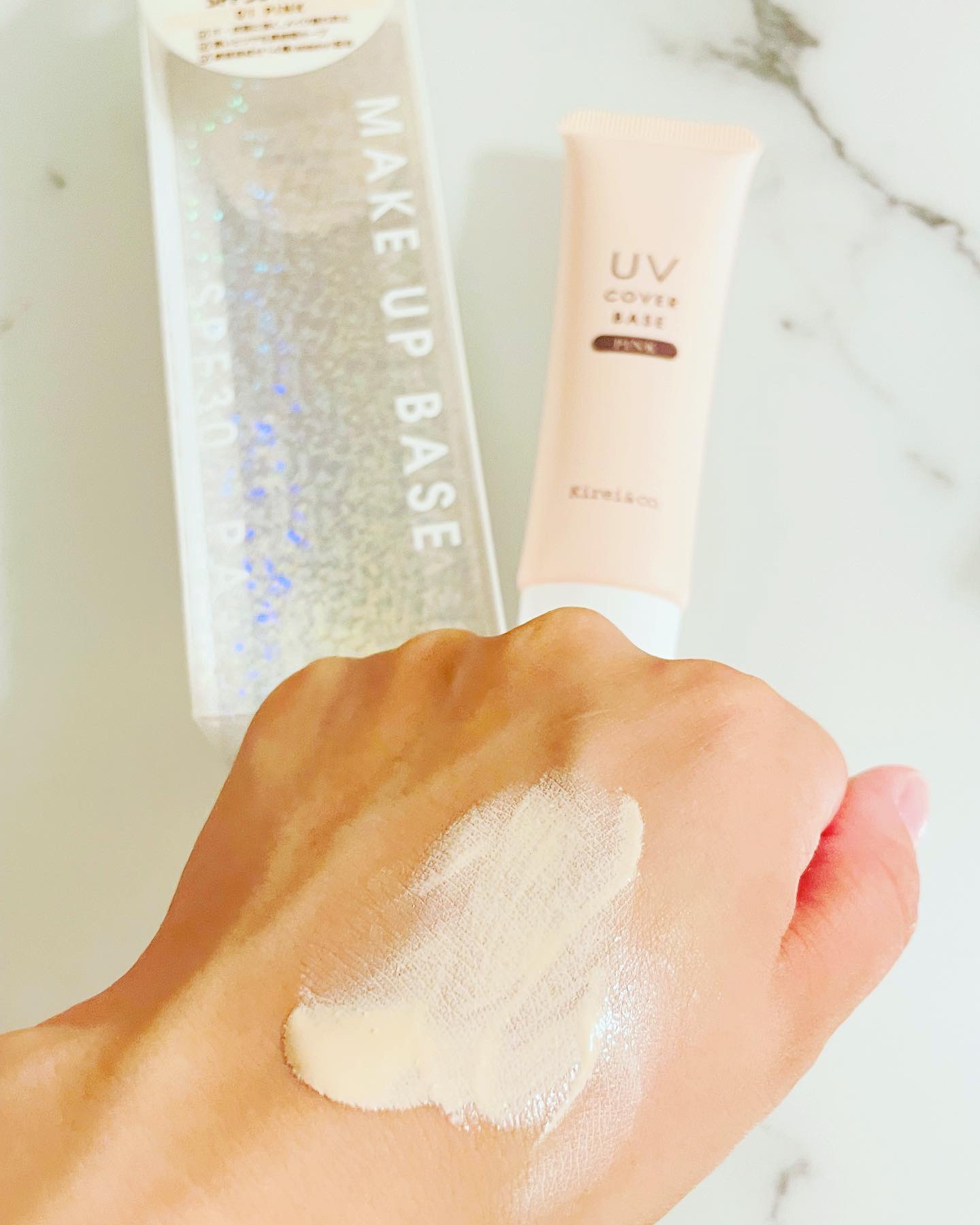 UVカバーベース 01ピンク/Kirei&co./日焼け止めクリームを使ったクチコミ（1枚目）