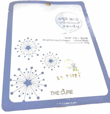 THE CURE(ザキュア) ブライトニングコラーゲンエッセンスマスクのクチコミ「#フェイスパック 
#スキンケア 
#韓国
#THECURE

パック大好き人間で毎日使用、用.....」（1枚目）