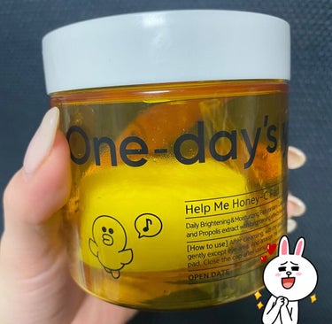 韓国のスキンケアもすきです！
LINEコラボかわいい🐣💛

《商品名》One-day's you ヘルプミートナーパッド Honey-C
《枚数》60枚入(125ml)
《値段》1490円(割引価格です