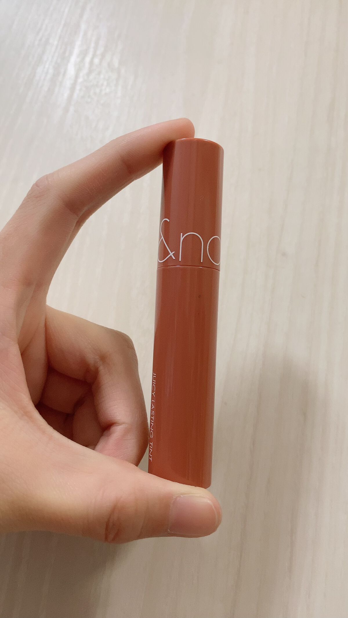 ジューシーラスティングティント 18 マルドピーチ(MULLED PEACH)/rom&nd/リップティントを使ったクチコミ（1枚目）