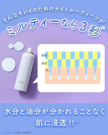 ミルティー モイスチャーミルクスプレー/ナリスアップ/オールインワン化粧品を使ったクチコミ(3枚目)