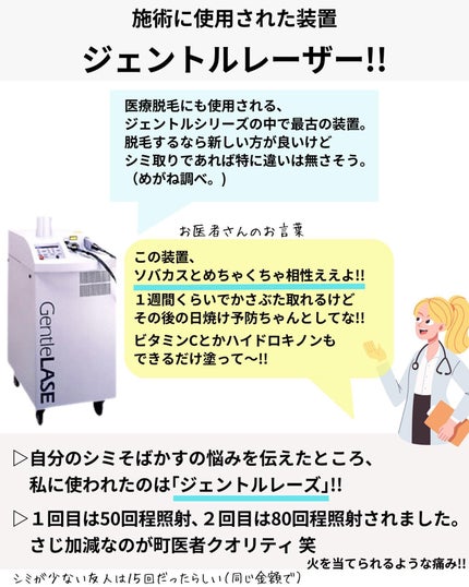 めがねちゃん👓フォロバ on LIPS 「元化粧品研究者のめがねちゃんです🤓今回は、私が受けたシミ取りレ..」(4枚目)