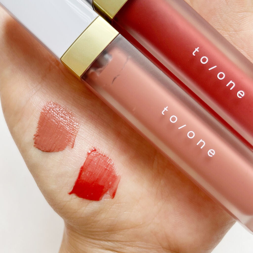 トーン ペタル エッセンス カラー バター/to/one/リップグロスを使ったクチコミ(5枚目)