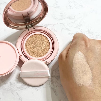 ハイパーカバーフィットクッション ピンク(桜エディション)/APRILSKIN/クッションファンデーションを使ったクチコミ(3枚目)