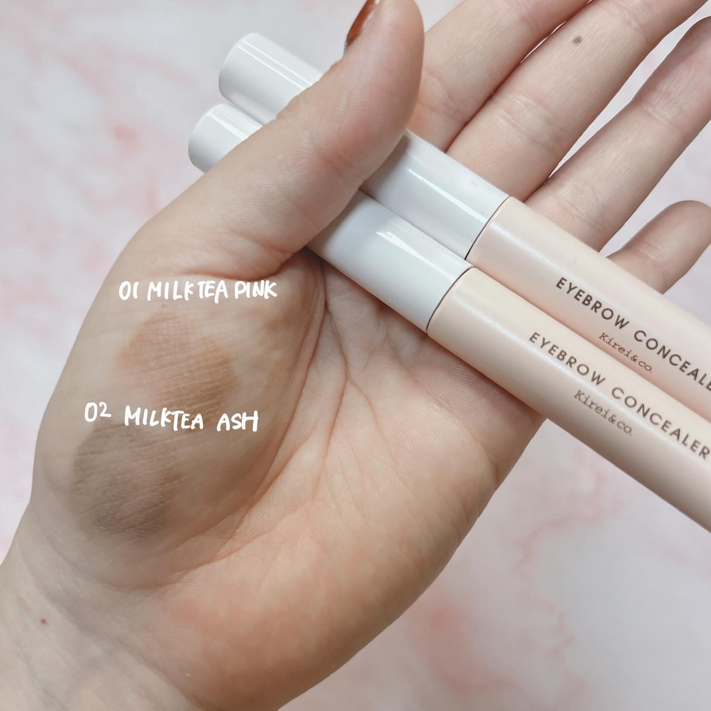 うす眉コンシーラー 01 ミルクティピンク/Kirei&co./眉マスカラを使ったクチコミ（3枚目）