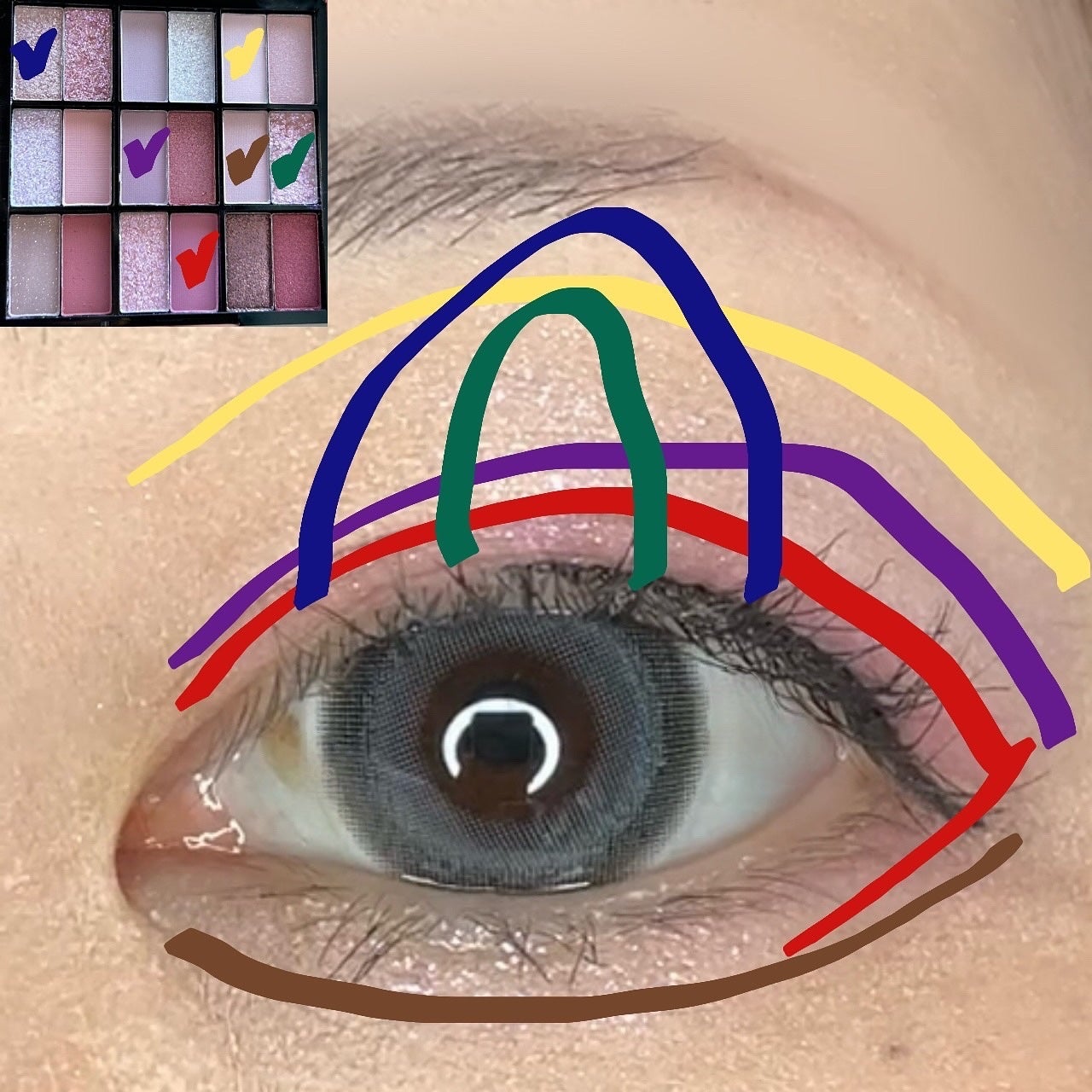 18カラーアイパレット/U R GLAM/アイシャドウパレットを使ったクチコミ(8枚目)