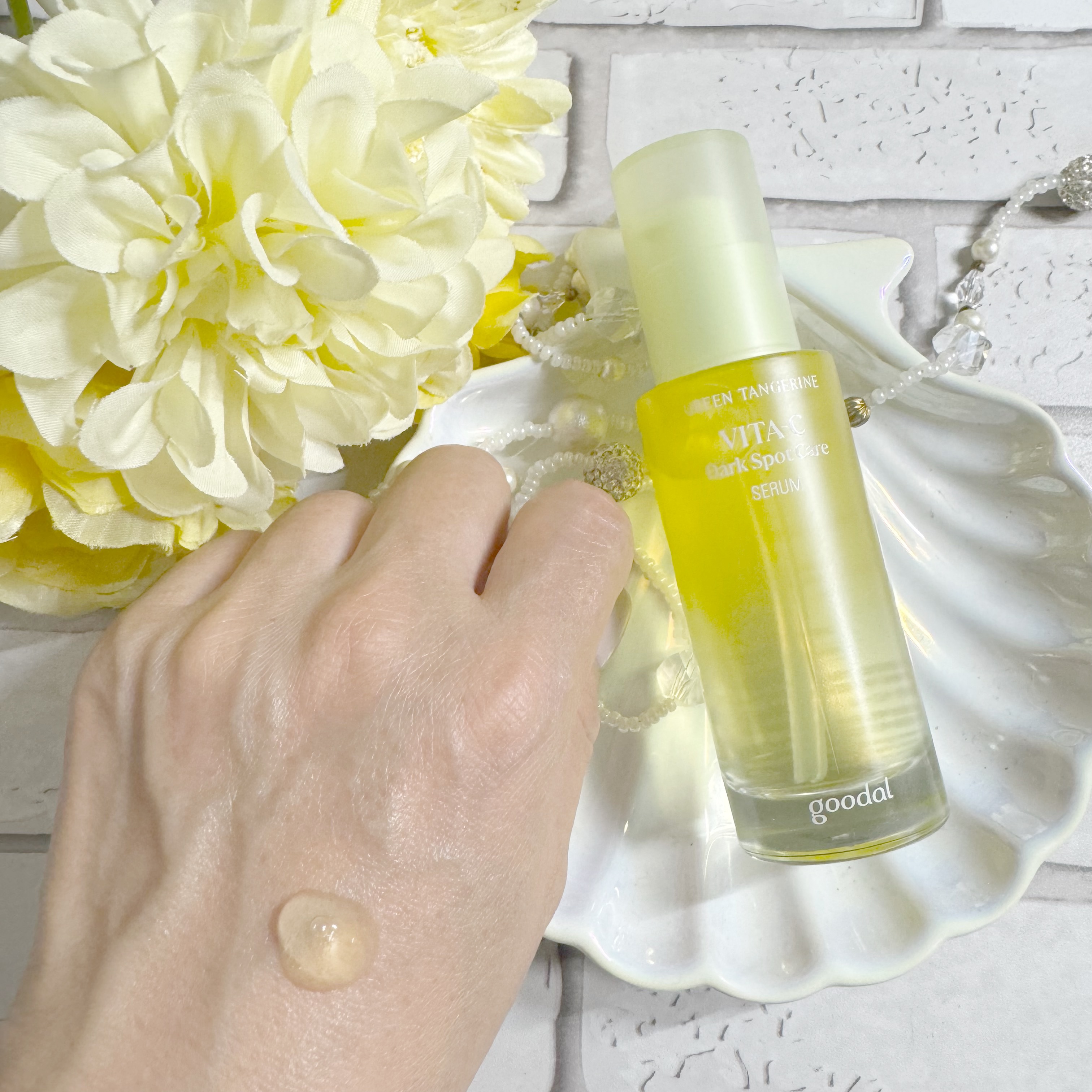 グリーンタンジェリン ビタC ダークスポットケアセラム/goodal/美容液を使ったクチコミ（3枚目）