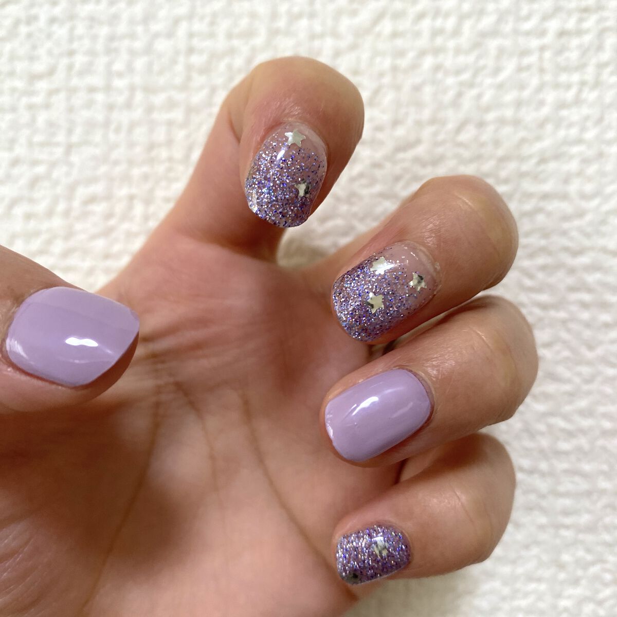 セミキュアジェルネイル（ハンド） ND-256 N Shooting Star (summer dessert Collection)/ohora/ネイルシールを使ったクチコミ（1枚目）