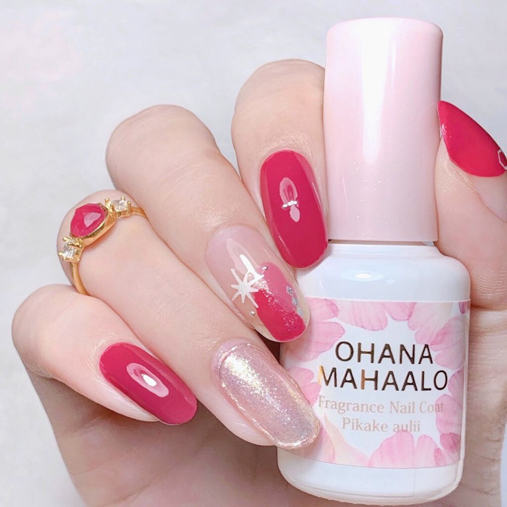 aiainail_@セルフネイル on LIPS 「ピンクな冬ネイル⛄️paネイル#ガチLOVEネイルで冬ネイルに..」(1枚目)