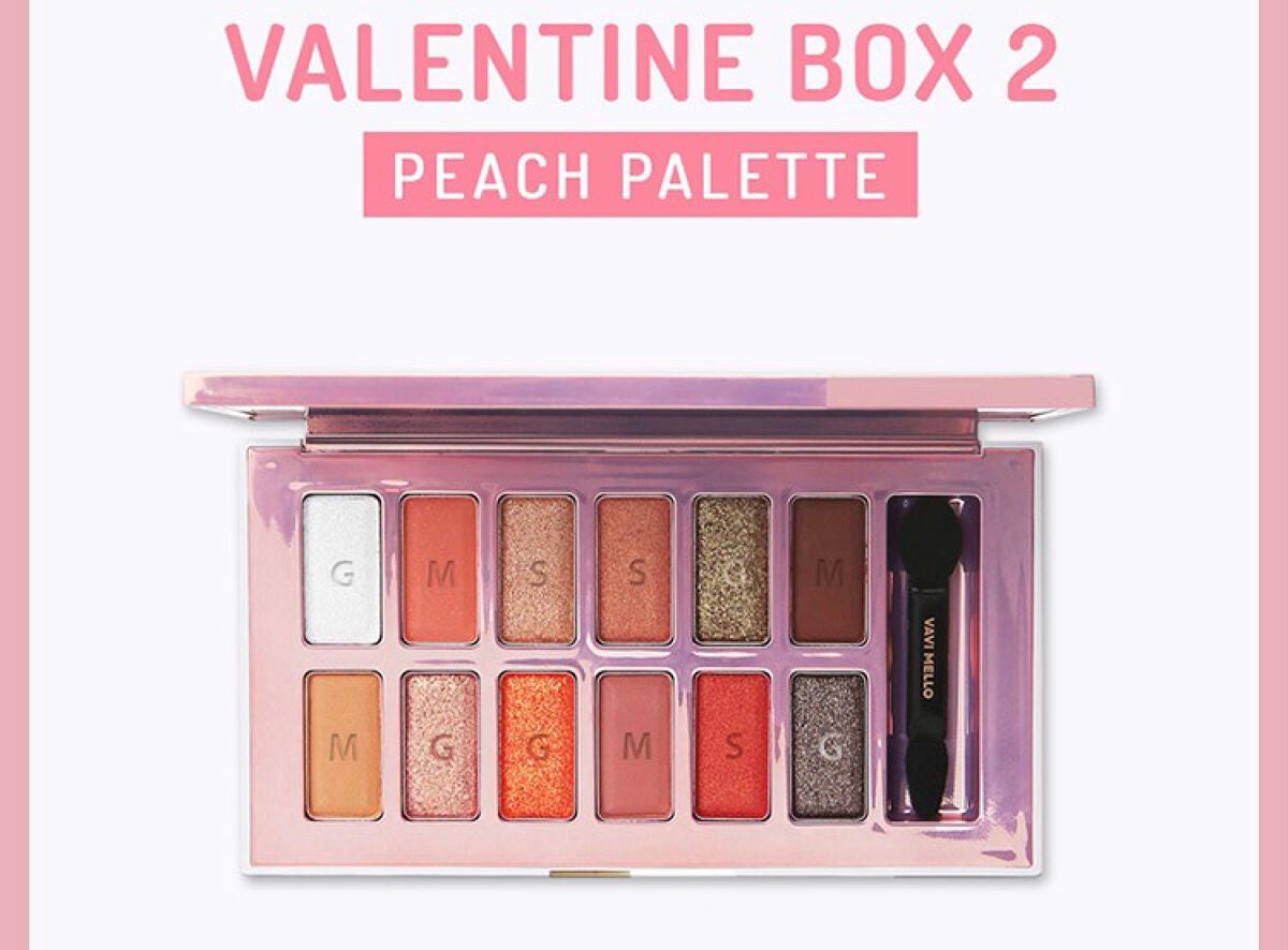バレンタインボックス2 ピーチパレット/VAVI MELLO/アイシャドウパレットを使ったクチコミ(2枚目)