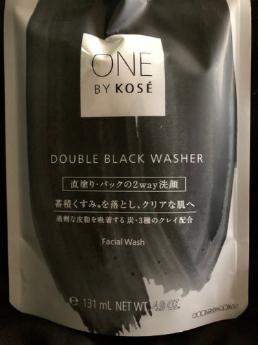 ONE BY KOSE ダブル ブラック ウォッシャーのクチコミ「パック洗顔も泡立て洗顔も出来る
ONE BY KOSE
ダブル ブラック ウォッシャー

長年.....」（2枚目）