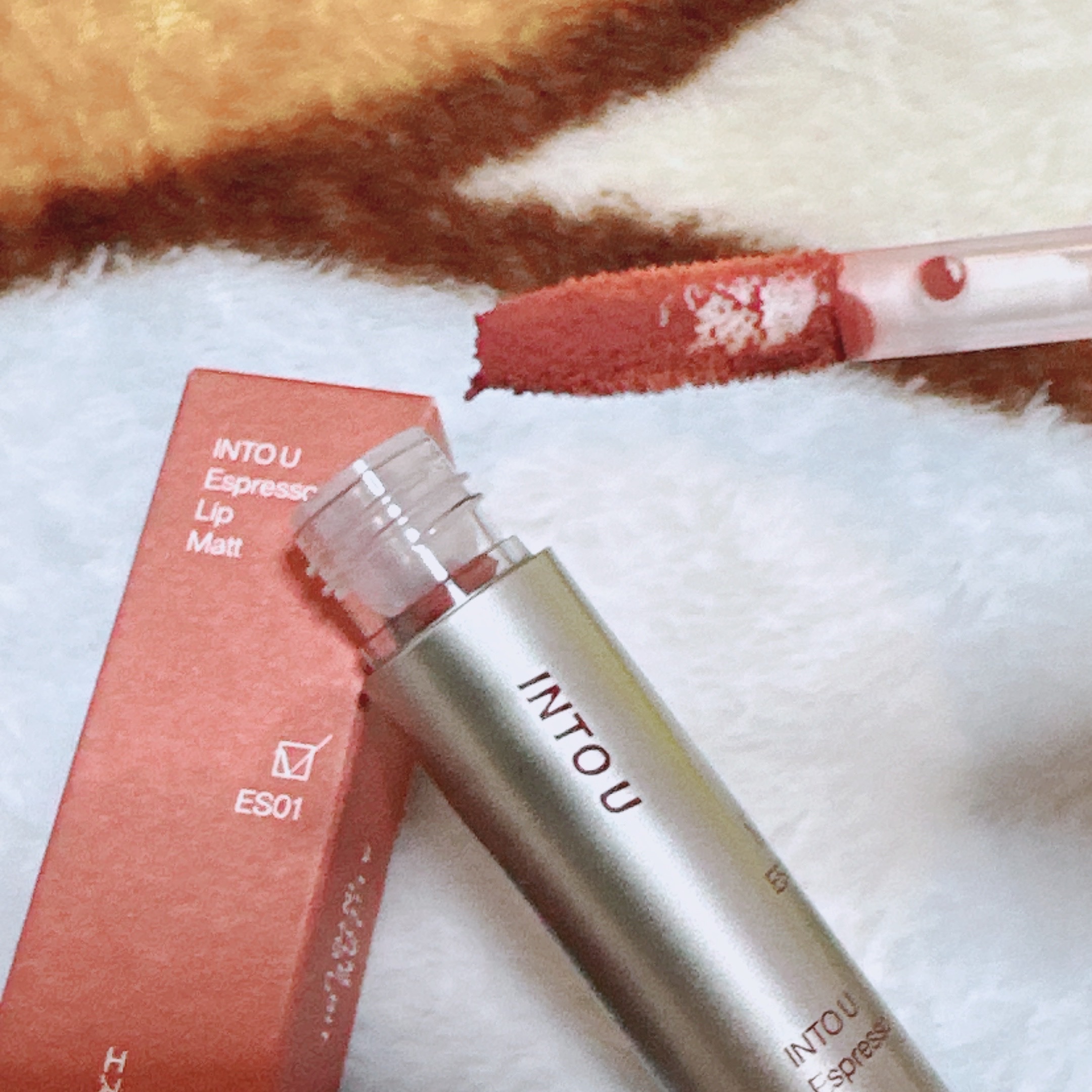 エスプレッソリップマット/INTO U/口紅を使ったクチコミ（2枚目）