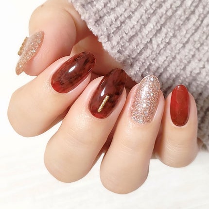 セミキュアジェルネイル(ハンド)/ohora/ネイルシールを使ったクチコミ(2枚目)