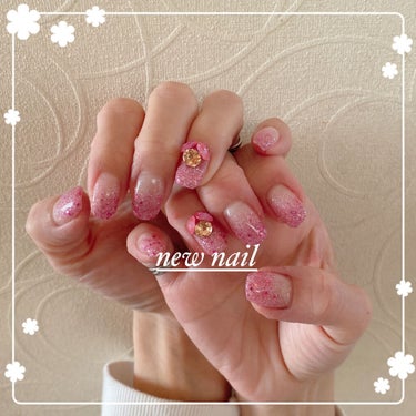 #ネイル,#ニュアンスネイル,#シンプルネイル,#グラデーションネイル,#ラメグラデーションネイル,#ピンクネイル,#ビジューネイルのネイルデザイン