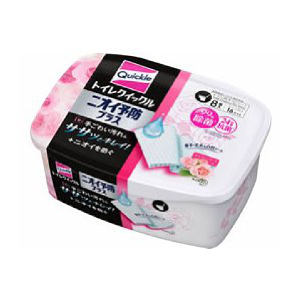 トイレクイックルニオイ予防プラス エレガントローズの香り 容器入 8枚