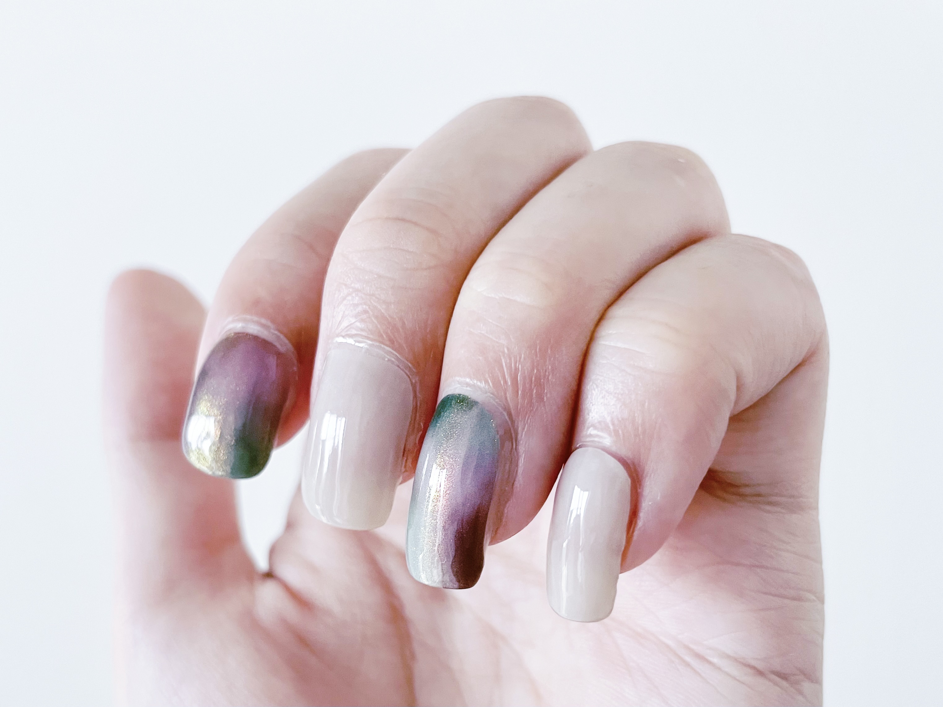 セミキュアジェルネイル（ハンド） ND-398 N Muted (french chic collection)/ohora/ネイルシールを使ったクチコミ（2枚目）