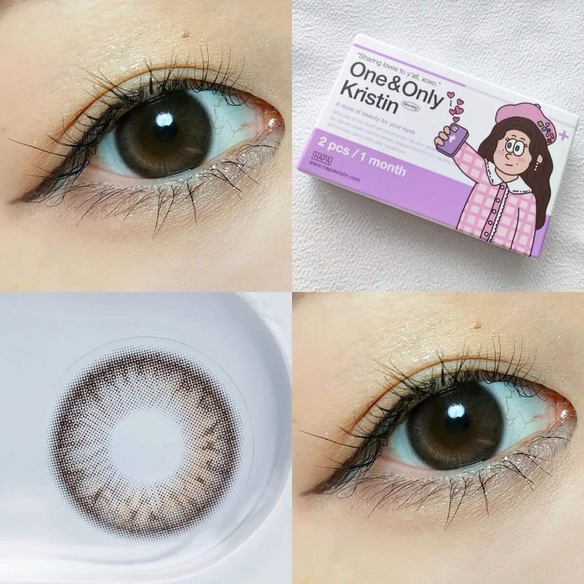 One & Only Kristin/Hapa kristin/カラーコンタクトレンズを使ったクチコミ（1枚目）