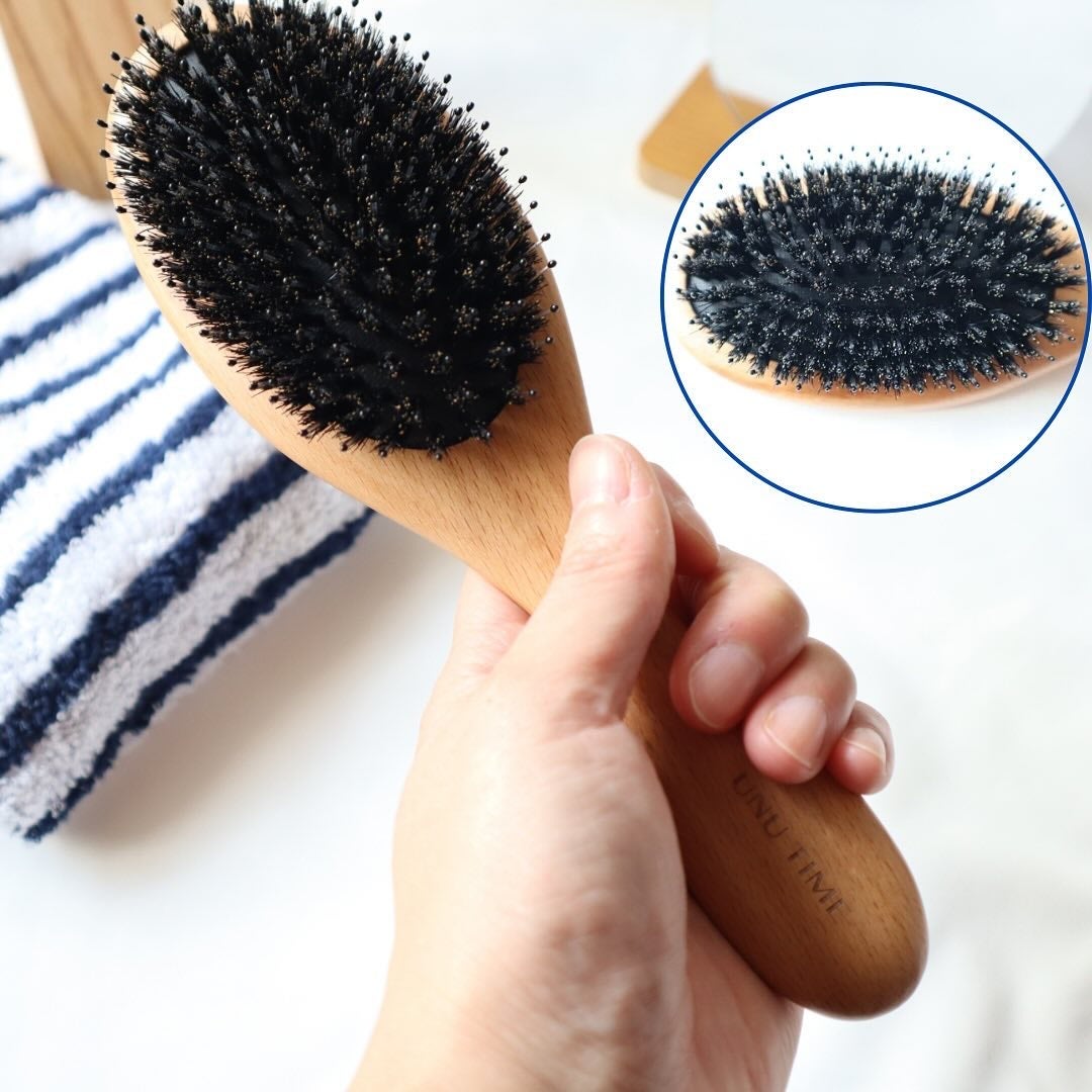 ヘアブラシ 天然猪毛&ピン ショートタイプ/UNU TIME/ヘアブラシを使ったクチコミ(3枚目)