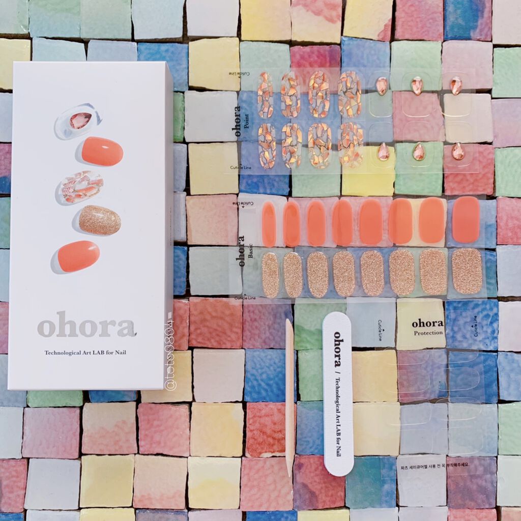 セミキュアジェルネイル（ハンド）/ohora/ネイルシールを使ったクチコミ（2枚目）