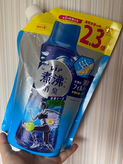 レノア 超消臭+ 抗菌ビーズ スポーツ クールリフレッシュ/花王/柔軟剤を使ったクチコミ(1枚目)