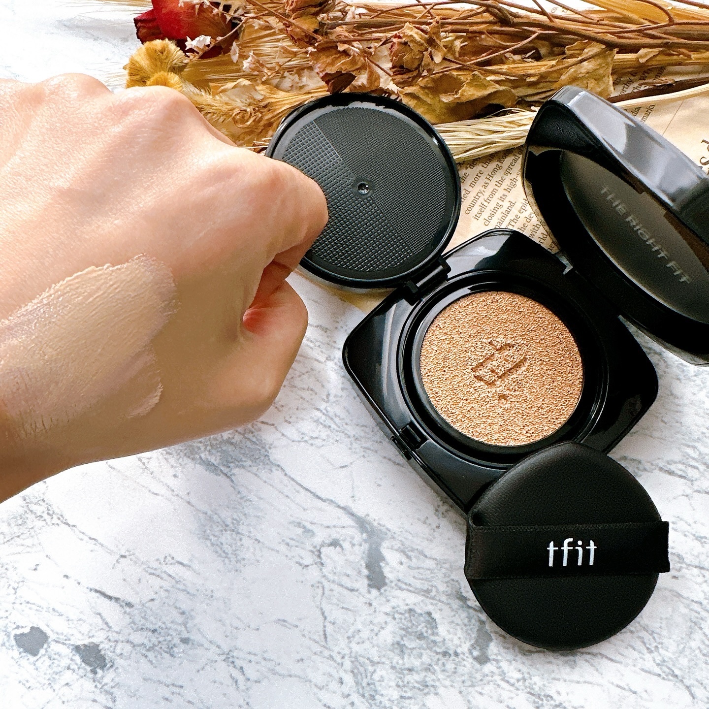 レイヤリングフィット グロークッションEX N1.5 スウェード(Suede)/TFIT/クッションファンデーションを使ったクチコミ（2枚目）