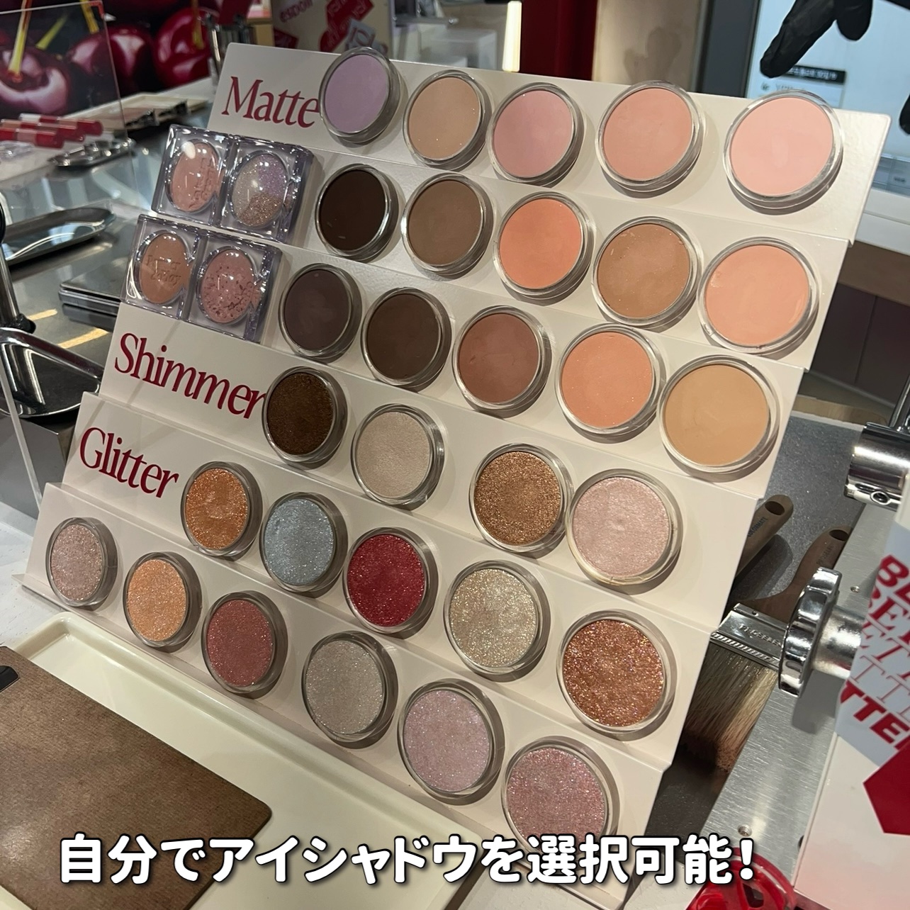 espoir パウダー アンドプレイのクチコミ「
espoir延南店でオリジナルアイシャドウを
作ってきました💕
韓国語が話せない方でも作れる.....」（3枚目）