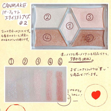 【旧品】パーフェクトスタイリストアイズ/キャンメイク/アイシャドウパレットを使ったクチコミ(1枚目)