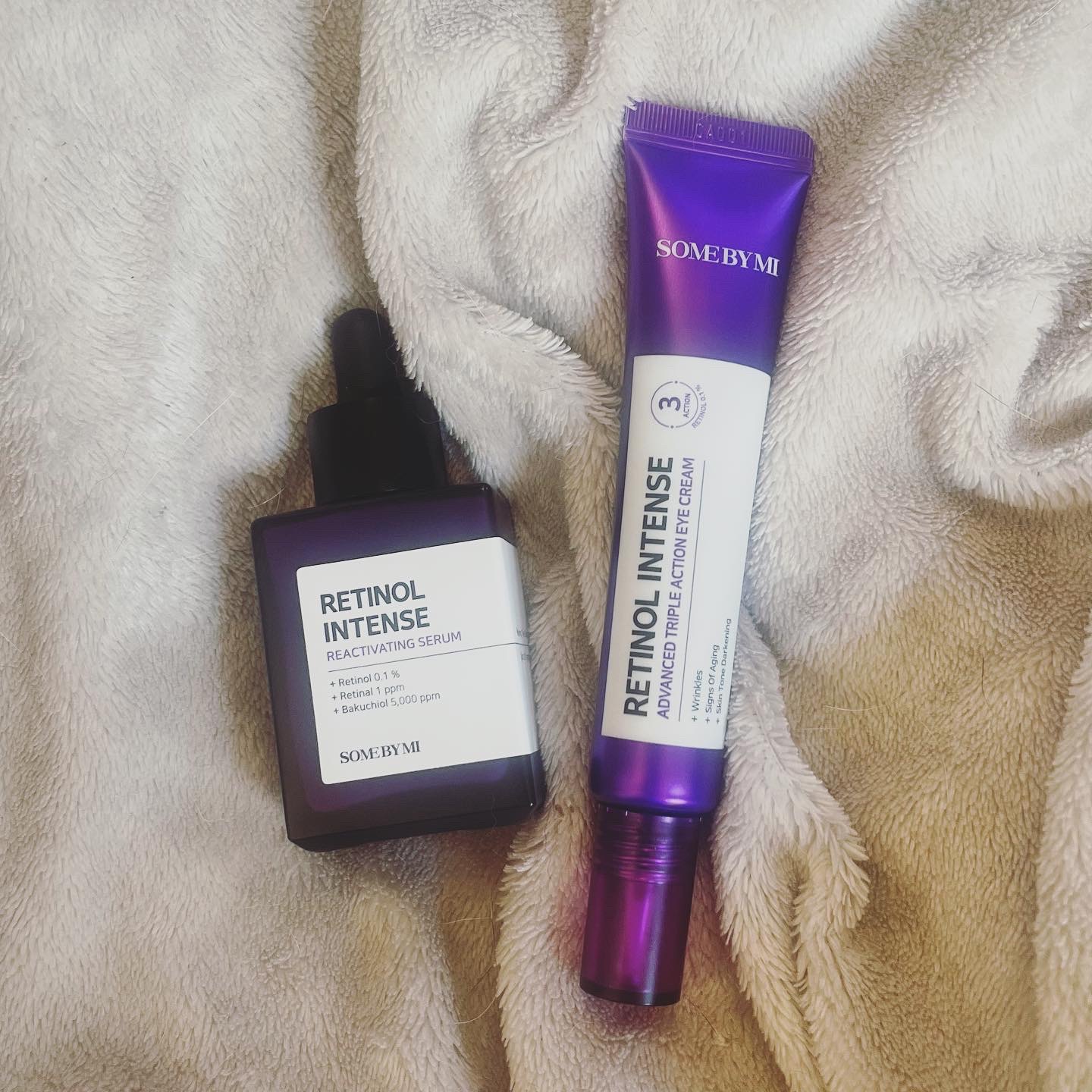 敏感肌さんのためのレチノールアイテム🥰

⭐️サムバイミー　レチノール　インテンスリアクティベーティングセラム&アドバンスドトリプルアクションアイクリーム⭐️

レチノール・レチナールとバクチオールを配合して、皮膚刺激をなくし、効能はアッ