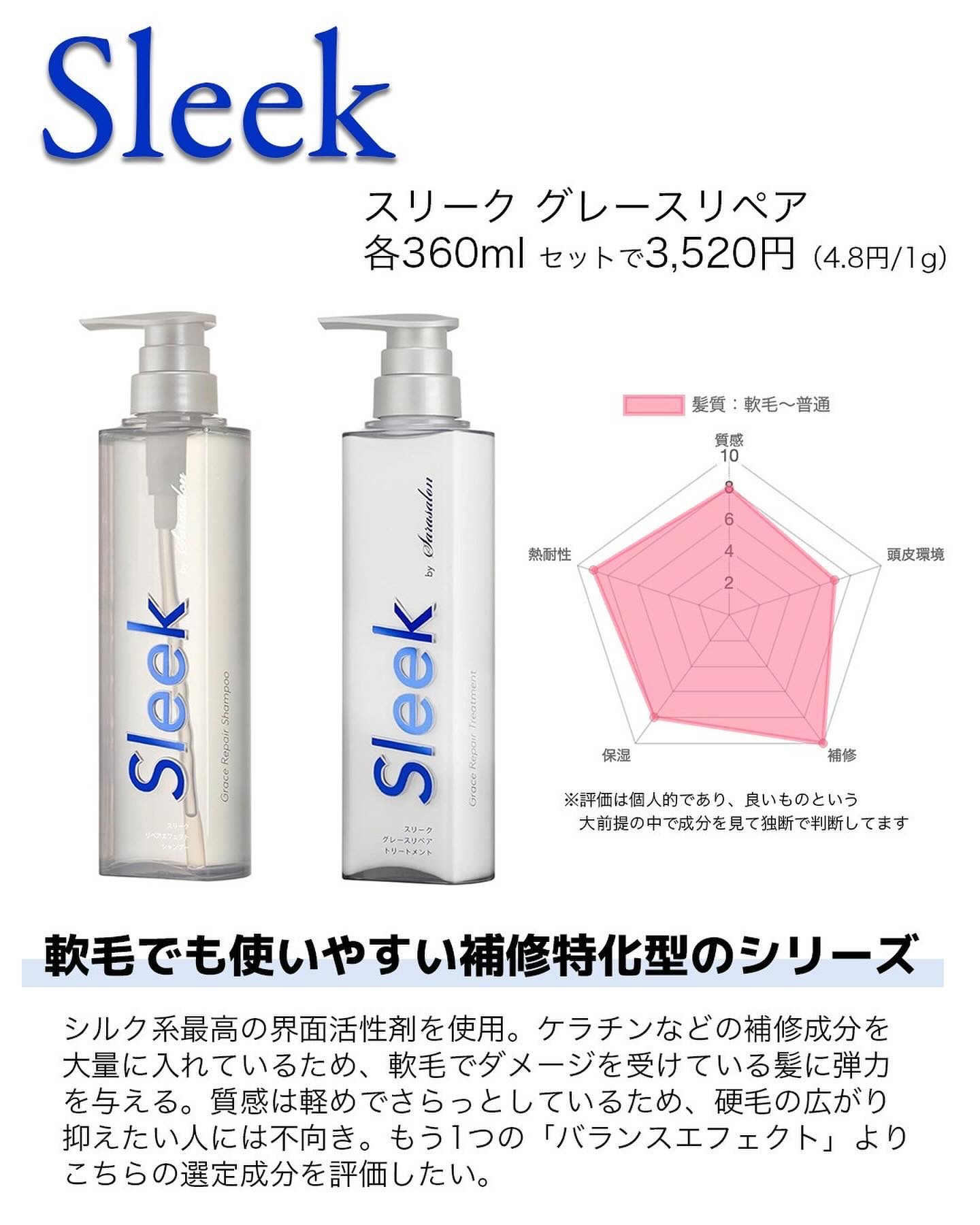 グレースリペアシャンプー／トリートメント/スリーク by サラサロン/市販シャンプーを使ったクチコミ（3枚目）