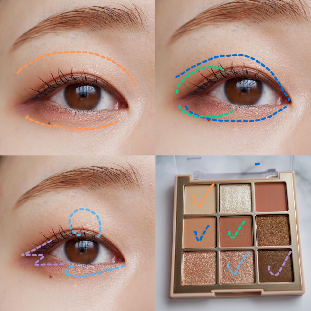 シャドウパレット 01 シュガーブラウニー/dasique/アイシャドウパレットを使ったクチコミ（2枚目）