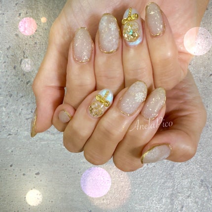 mamico on LIPS 「クリスマスネイル🎅✨agehagel新色ジャパネスクシリーズを..」(1枚目)