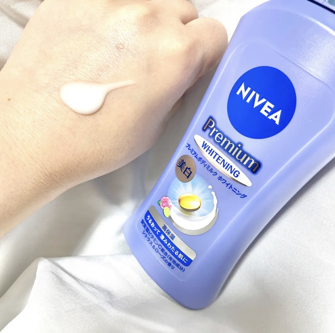 プレミアムボディミルク ホワイトニング【医薬部外品】		/ニベア/ボディミルクを使ったクチコミ（3枚目）