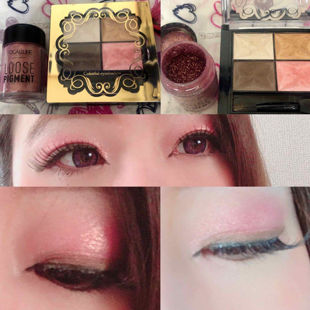 Glitter Loose Powder Make up Brighten Pigment Metallic Shimeer eye shadow/FOCALLURE/単色アイシャドウを使ったクチコミ（1枚目）