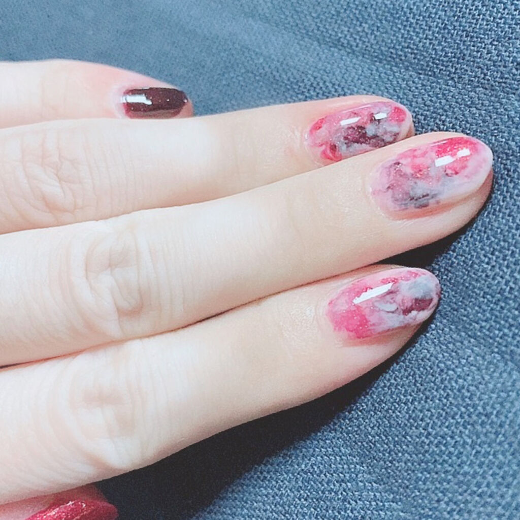 ネイル エナメル 546 レッド系パール（限定品）/ちふれ/マニキュアを使ったクチコミ（3枚目）