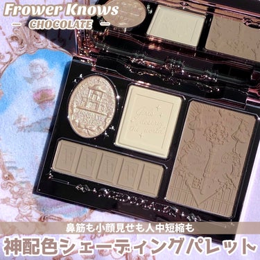 FlowerKnows チョコレートシリーズ シェーディングパレットのクチコミ「シェーディング難民はコレ買って💗
買って良かったパケ大優勝コスメ🍫




毎回世界感がかわい.....」（1枚目）