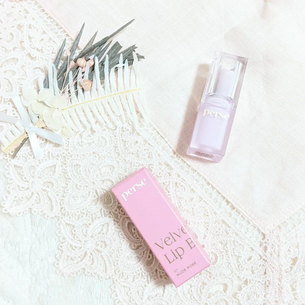 ベルベットフィックスリップバーム 01 NUDE ROSE/perse/リップバームを使ったクチコミ（1枚目）