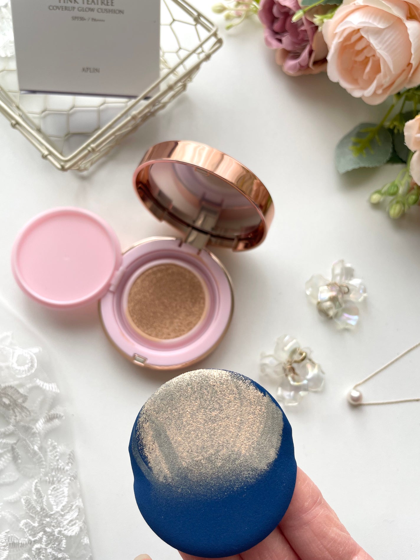 ピンクティーツリーカバーアップグロウクッション/APLIN/クッションファンデーションを使ったクチコミ(2枚目)