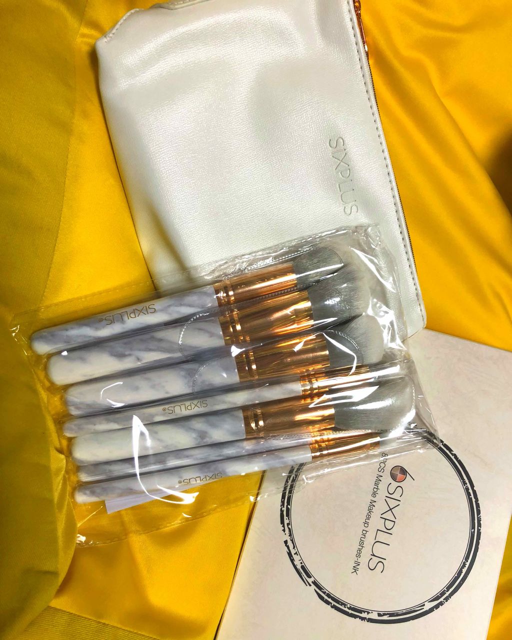 SIXPLUS 大理石柄のメイクブラシ8本セット/SIXPLUS/メイクブラシを使ったクチコミ（1枚目）