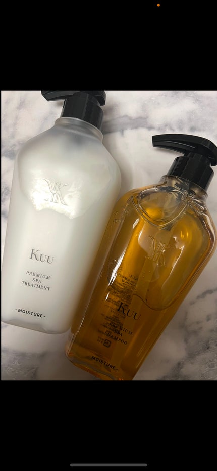 Kuu Kuu PREMIUM SPA SHAMPOO&TREATMENT -MOISTURE-のクチコミ「
とにかく香りがいい!
良い女!ってかんじで大好きな香り✳︎
値段はお高めだけど、コラーゲ.....」(2枚目)