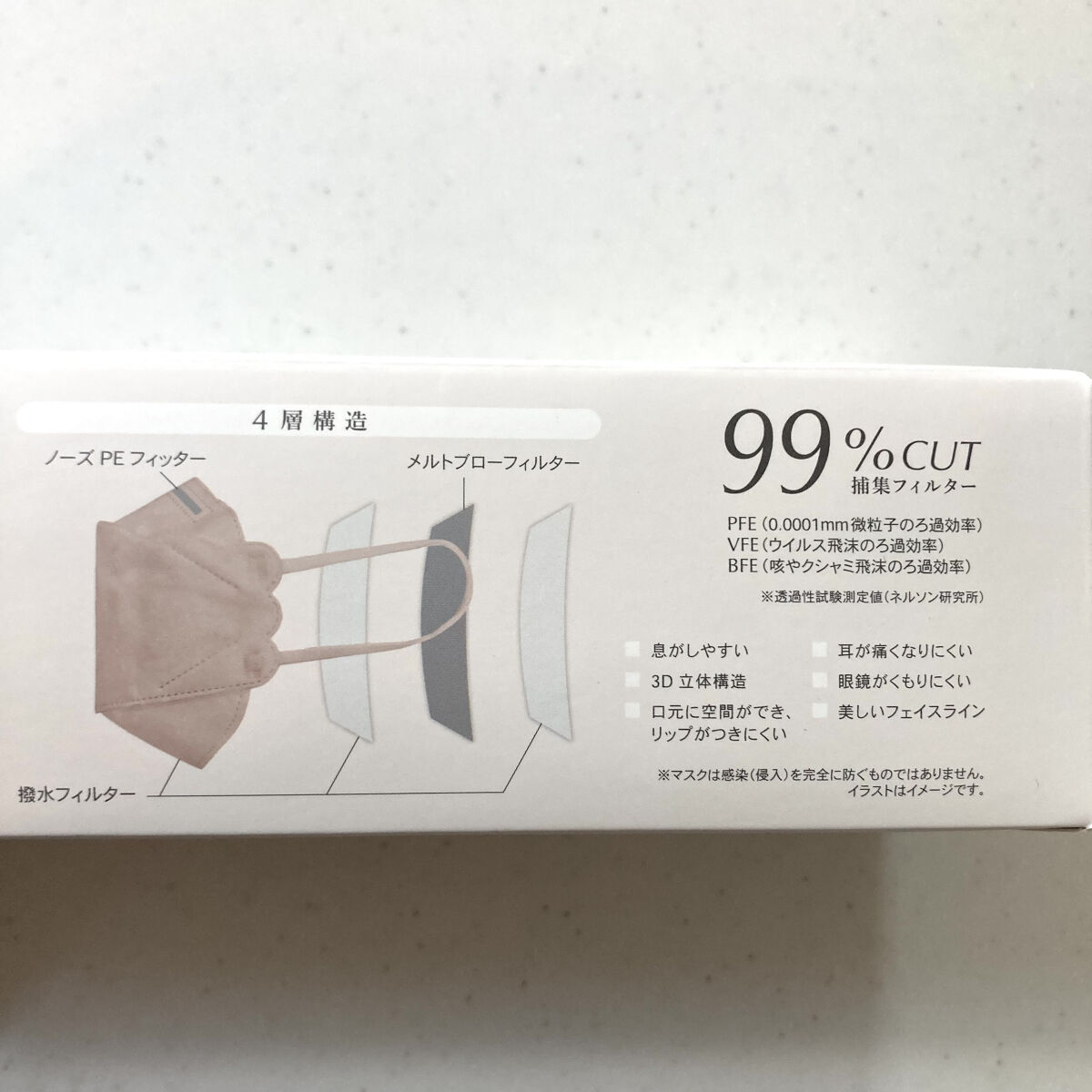 ダイヤモンドシェイプ3Dフェイスマスク/3COINS/マスクを使ったクチコミ（2枚目）