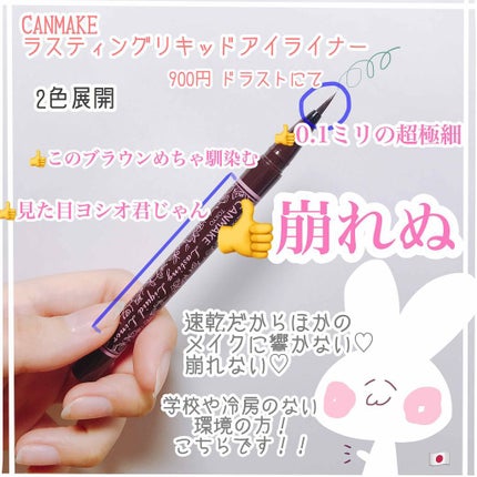 ラスティングリキッドライナー/キャンメイク/リキッドアイライナーを使ったクチコミ(2枚目)
