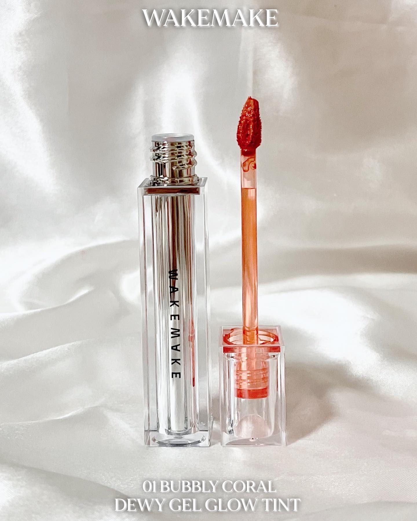 デュイジェルグロウティント 01 バブリーコーラル/wakemake/リップティントを使ったクチコミ（3枚目）