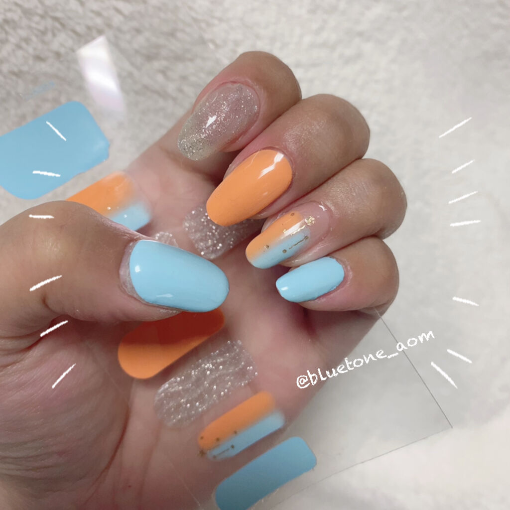 ネイルシール/Qoo10/ネイルシールを使ったクチコミ（2枚目）