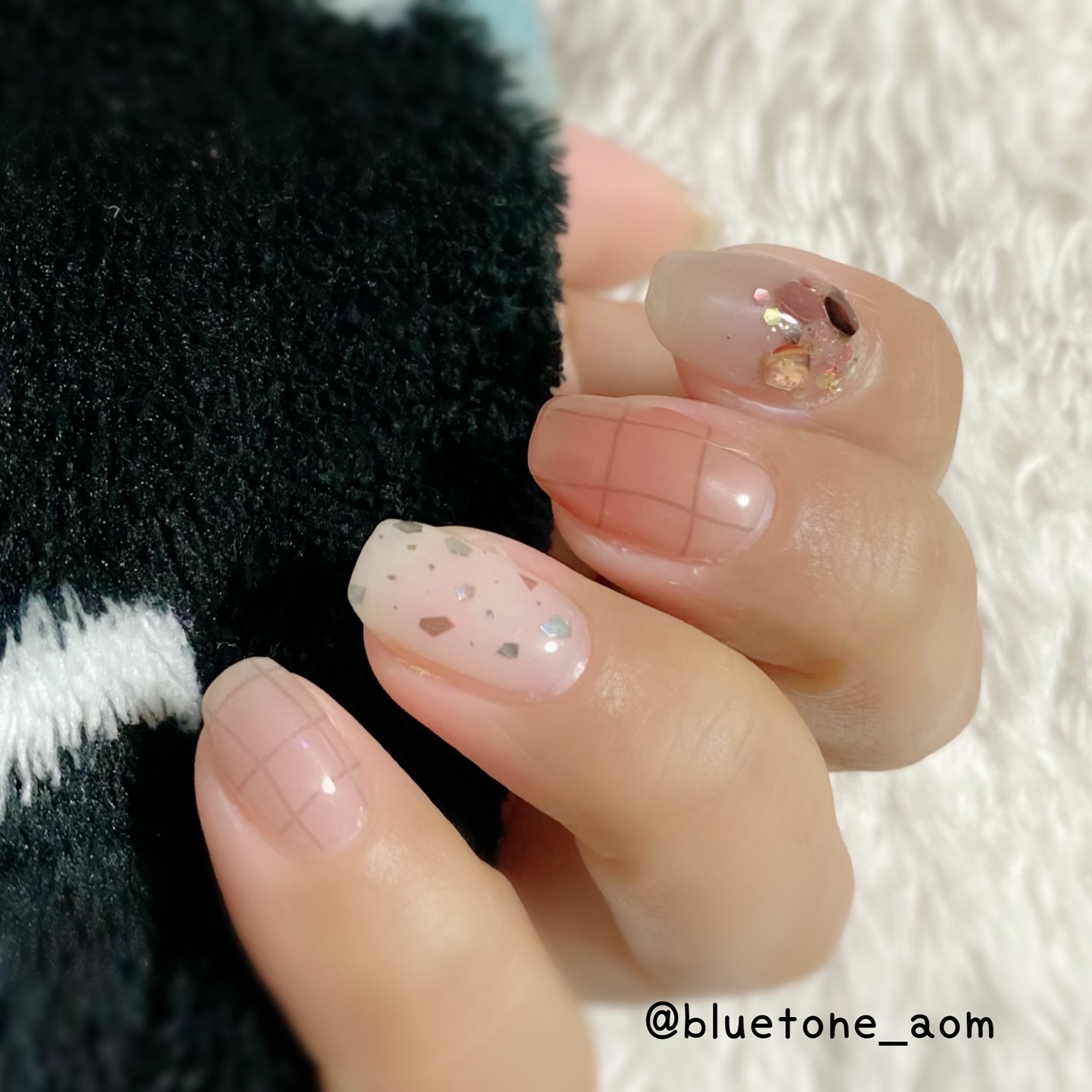 貼るジェルネイル/セリア/ネイルシールを使ったクチコミ（2枚目）