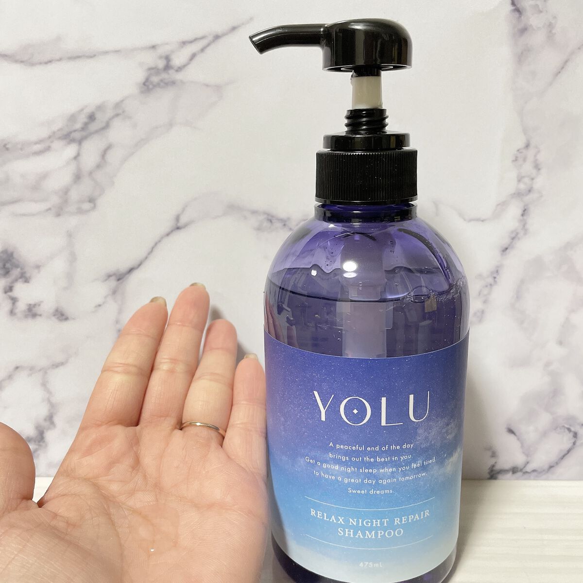 リラックスナイトリペア シャンプー／トリートメント/YOLU/市販シャンプーを使ったクチコミ（2枚目）